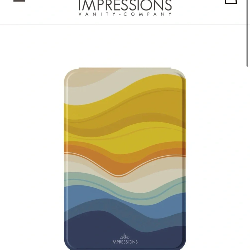 Impressions Vanity rechargeable LED mirror with Vibrant Wave Design